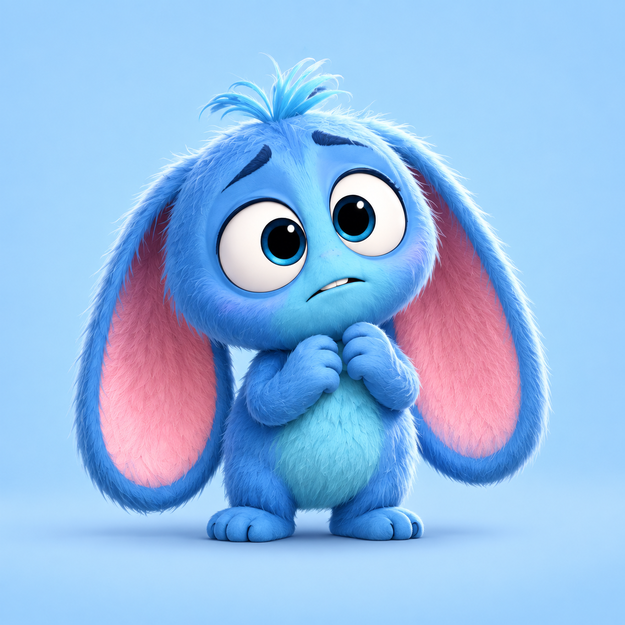Bloop, a fluffy blue Oddball with enormous floppy ears